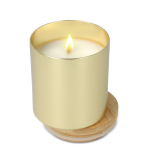 Plantaardige wax kaars in metalen pot van gerecycled aluminium kleur goud tweede weergave