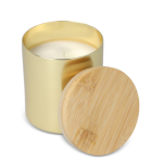 Plantaardige wax kaars in metalen pot van gerecycled aluminium kleur goud derde weergave