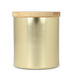Plantaardige wax kaars in metalen pot van gerecycled aluminium kleur goud vierde weergave