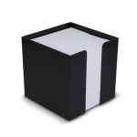 Notitieblok van 800 blanco FSC-vellen in kubusdoos 10x10x10 cm kleur zwart