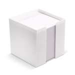 Notitieblok van 800 blanco FSC-vellen in kubusdoos 10x10x10 cm kleur wit