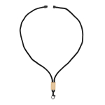 Lanyard van RPET in kleuren met bamboedetail om te personaliseren kleur wit tweede weergave