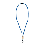 Lanyard van RPET in kleuren met bamboedetail om te personaliseren kleur wit