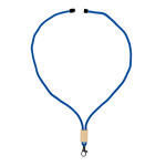 Lanyard van RPET in kleuren met bamboedetail om te personaliseren kleur wit tweede weergave