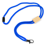 Lanyard van RPET in kleuren met bamboedetail om te personaliseren kleur wit derde weergave