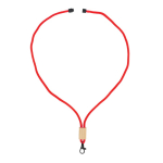 Lanyard van RPET in kleuren met bamboedetail om te personaliseren kleur wit tweede weergave