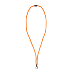 Lanyard van RPET in kleuren met bamboedetail om te personaliseren kleur wit