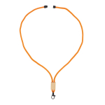 Lanyard van RPET in kleuren met bamboedetail om te personaliseren kleur wit tweede weergave