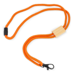 Lanyard van RPET in kleuren met bamboedetail om te personaliseren kleur wit derde weergave