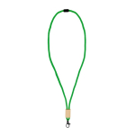 Lanyard van RPET in kleuren met bamboedetail om te personaliseren kleur wit