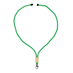 Lanyard van RPET in kleuren met bamboedetail om te personaliseren kleur wit tweede weergave