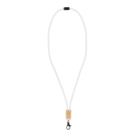 Lanyard van RPET in kleuren met bamboedetail om te personaliseren met afdrukgebied