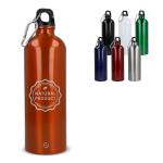 Fles van gerecycled roestvrij staal in metallic kleuren 750 ml kleur zwart