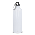 Fles van gerecycled roestvrij staal in metallic kleuren 750 ml kleur wit