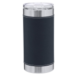 Thermosbeker van roestvrij staal met PU-band in kleur 530ml kleur marineblauw  negende weergave