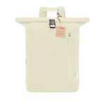 Roll-top rugzak van 100% gerecycled canvas met gespsluiting kleur naturel  negende weergave