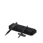 Elegant set van draaipen en rollerpen met blauwe inkt met jouw bedrukking