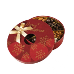 Kerstkrans met 5 soorten chocoladesnoepjes en noten kleur geschmacksvermischung derde weergave