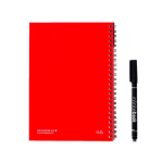 Infinity notitieboek met flexibele kaft en marker, A5 blanco pagina’s kleur rood tweede weergave