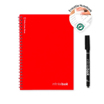 Infinity notitieboek met flexibele kaft en marker, A5 blanco pagina’s kleur rood derde weergave