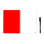Infinity notitieboek met flexibele kaft en marker, A5 blanco pagina’s kleur rood