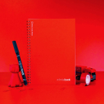 Infinity notitieboek met flexibele kaft en marker, A5 blanco pagina’s kleur rood luxe weergave