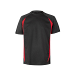 Unisex T-shirt van polyester, tweekleurig 160 g/m² Velilla kleur rood tweede weergave