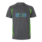 Unisex T-shirt van polyester, tweekleurig 160 g/m² Velilla met afdrukgebied