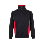 Tweekleurige fleece werktrui van katoen 260 g/m² Velilla kleur rood tweede weergave