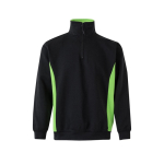 Tweekleurige fleece werktrui van katoen 260 g/m² Velilla kleur groen tweede weergave