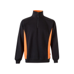 Tweekleurige fleece werktrui van katoen 260 g/m² Velilla kleur oranje tweede weergave