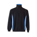 Tweekleurige fleece werktrui van katoen 260 g/m² Velilla kleur lichtblauw tweede weergave
