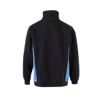 Tweekleurige fleece werktrui van katoen 260 g/m² Velilla kleur lichtblauw