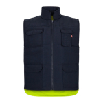 Gewatteerd en omkeerbaar werkvest van polyester 220 g/m² Velilla kleur geel tweede weergave