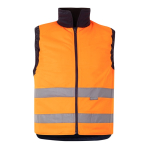 Gewatteerd en omkeerbaar werkvest van polyester 220 g/m² Velilla kleur oranje zevende weergave
