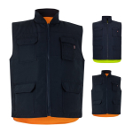 Gewatteerd en omkeerbaar werkvest van polyester 220 g/m² Velilla diverse kleuren