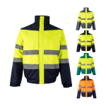 Unisex tweekleurige werkjas van polyester 180 g/m² Velilla diverse kleuren