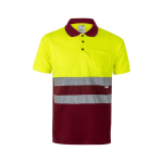Reflecterende werkpolo van polyester 160 g/m² Velilla kleur bordeaux tweede weergave