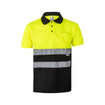 Reflecterende werkpolo van polyester 160 g/m² Velilla kleur zwart tweede weergave
