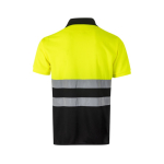 Reflecterende werkpolo van polyester 160 g/m² Velilla kleur zwart