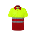 Reflecterende werkpolo van polyester 160 g/m² Velilla kleur rood tweede weergave