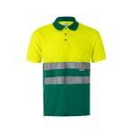 Reflecterende werkpolo van polyester 160 g/m² Velilla kleur groen tweede weergave