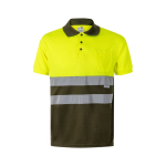 Reflecterende werkpolo van polyester 160 g/m² Velilla kleur miliair groen tweede weergave