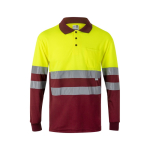 Werkpolo met reflecterende details 160 g/m² Velilla kleur bordeaux tweede weergave