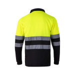 Werkpolo met lange mouwen, van polyester 160 g/m² Velilla kleur zwart