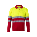 Werkpolo met lange mouwen, van polyester 160 g/m² Velilla kleur rood tweede weergave