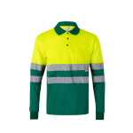 Werkpolo met lange mouwen, van polyester 160 g/m² Velilla kleur groen tweede weergave