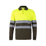 Werkpolo met lange mouwen, van polyester 160 g/m² Velilla kleur miliair groen tweede weergave