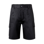 Keperstof bermuda broek met meerdere zakken, 200 g/m² Velilla kleur zwart tweede weergave