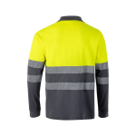 Unisex piqué werkpolo met lange mouwen 150 g/m² Velilla kleur grijs
